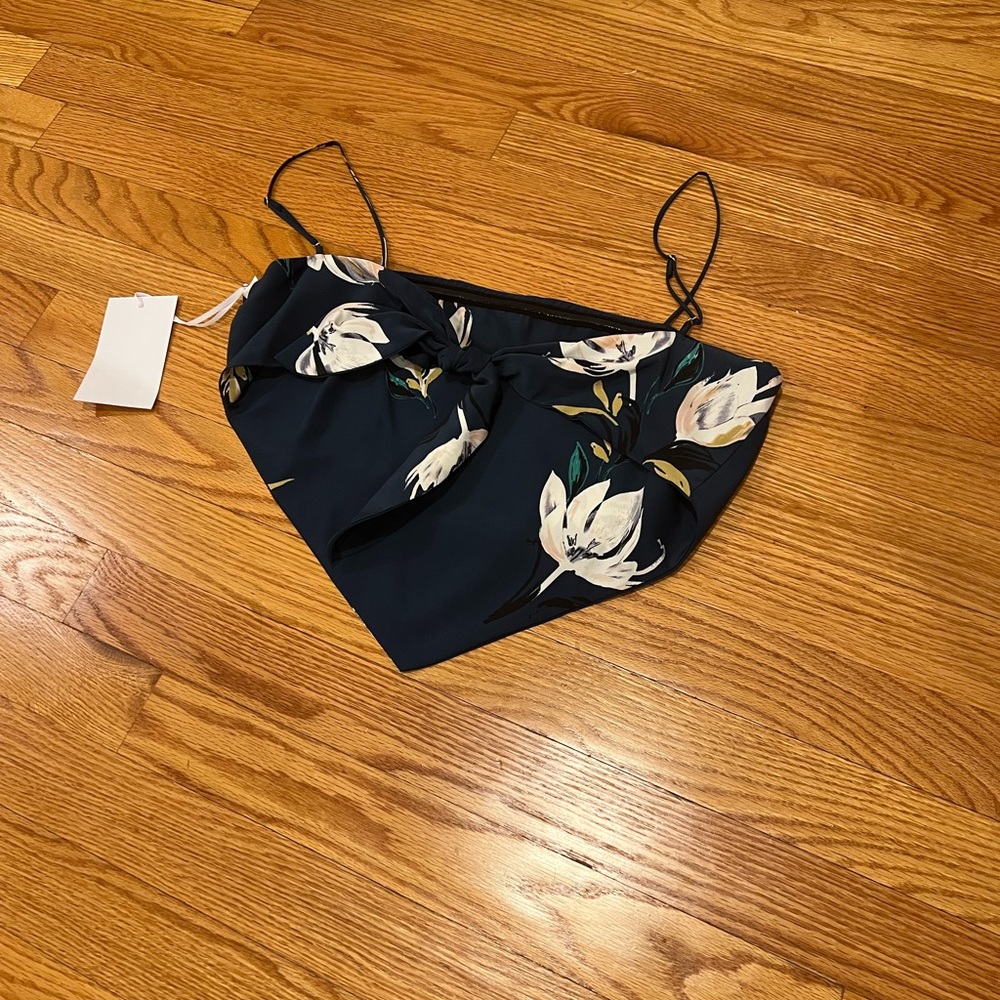 Atlanta Printed Scarf Top from Amanda Uprichard in Navy Kingsbury - Picture 3 of 4